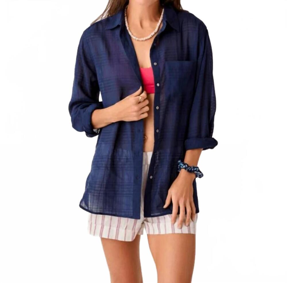 NEW CARVE DESIGNS taylor textured tunic in navy